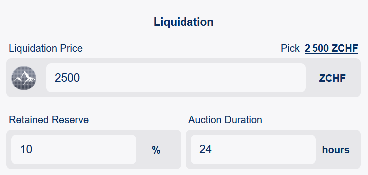 Historical liquidation parameters
